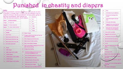 Punished  in chastity and diapers