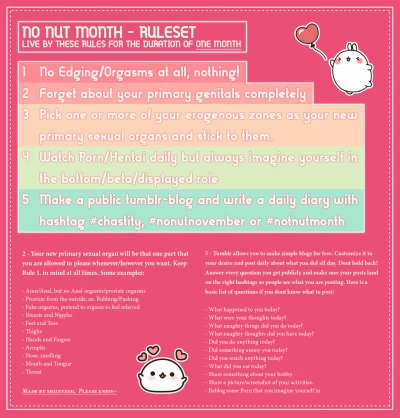 Ruleset - No Nut Month