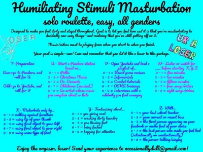 humiliating stimuli masturbation