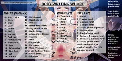 Body writting whore