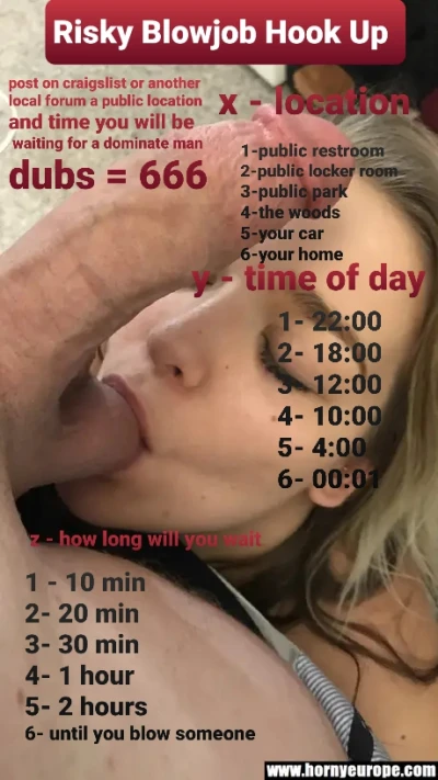 Risky blowjob hookup