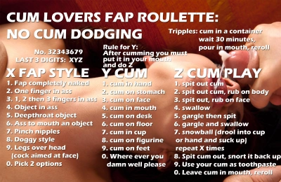 cum lovers fap roulette no cum dodging