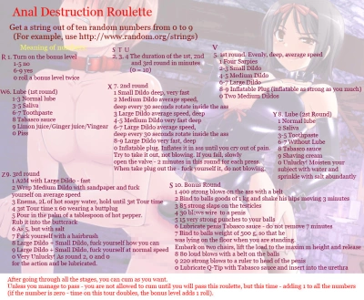 anal destruction roulette