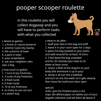 pooper scooper dogshit roulette