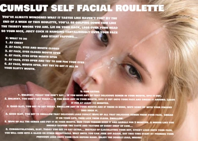 Cumslut self facial roulette 