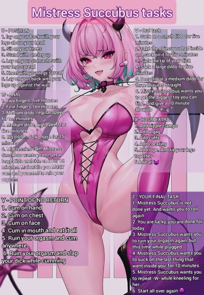 Mistress Succubus Tasks