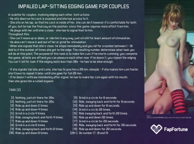 Impaled lap sitting edging game for couples