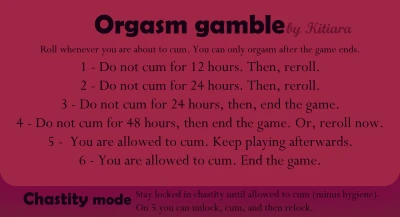 Orgasm gamble