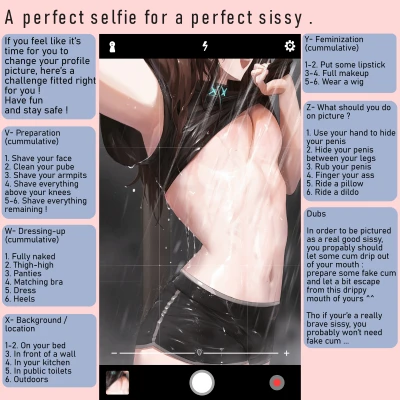 A perfect selfie for a perfect sissy