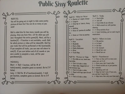 public sissy roulette