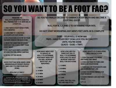 SO YOU WANT TO BE A FOOT FAG?