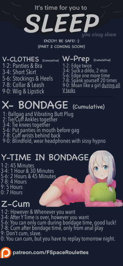 Sissy Sleep Bondage Fap Roulette