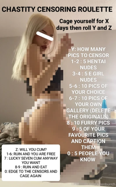 CHASTITY CENSORING ROULETTE 