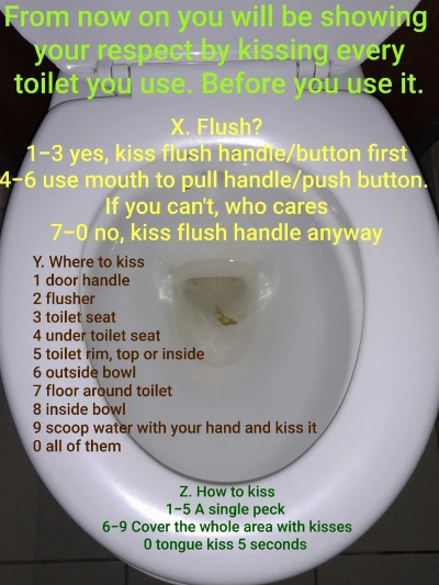 Toilet kissing roulette