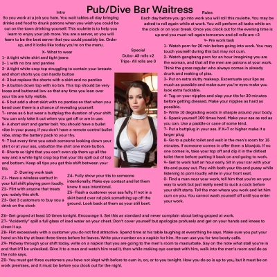 Pub/Dive bar waitress roulette