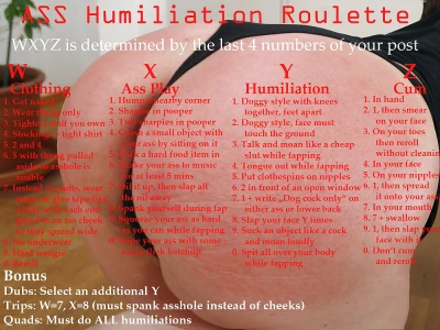 Ass humiliation Roulette