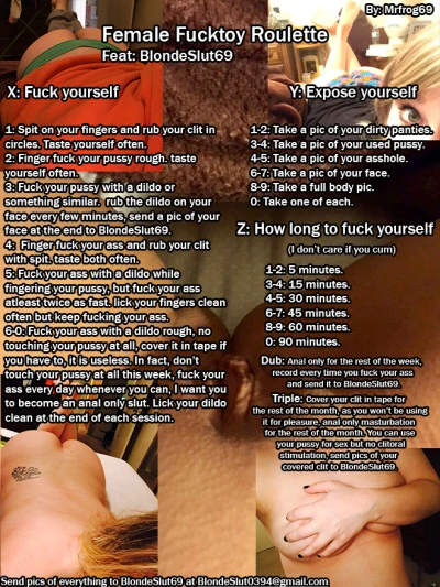 BlondeSlut69's Female Fucktoy Roulette