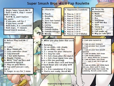 Super Smash Bros Wii U Fap Roulette (inspired by original poster) nintendo