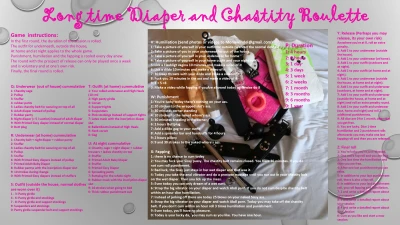 Long diaper and Chastity Roulette 