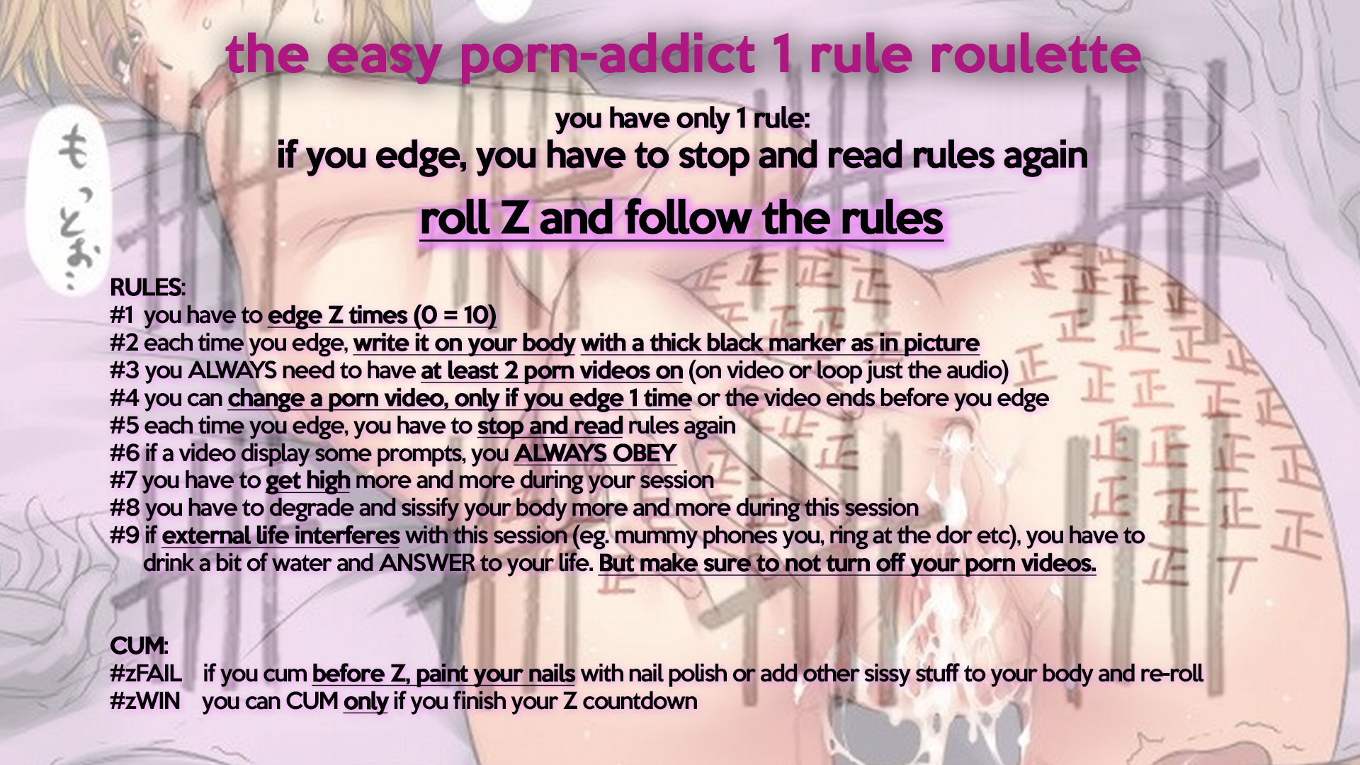 The easy porn addict 1 rule roulette Fap Roulette 