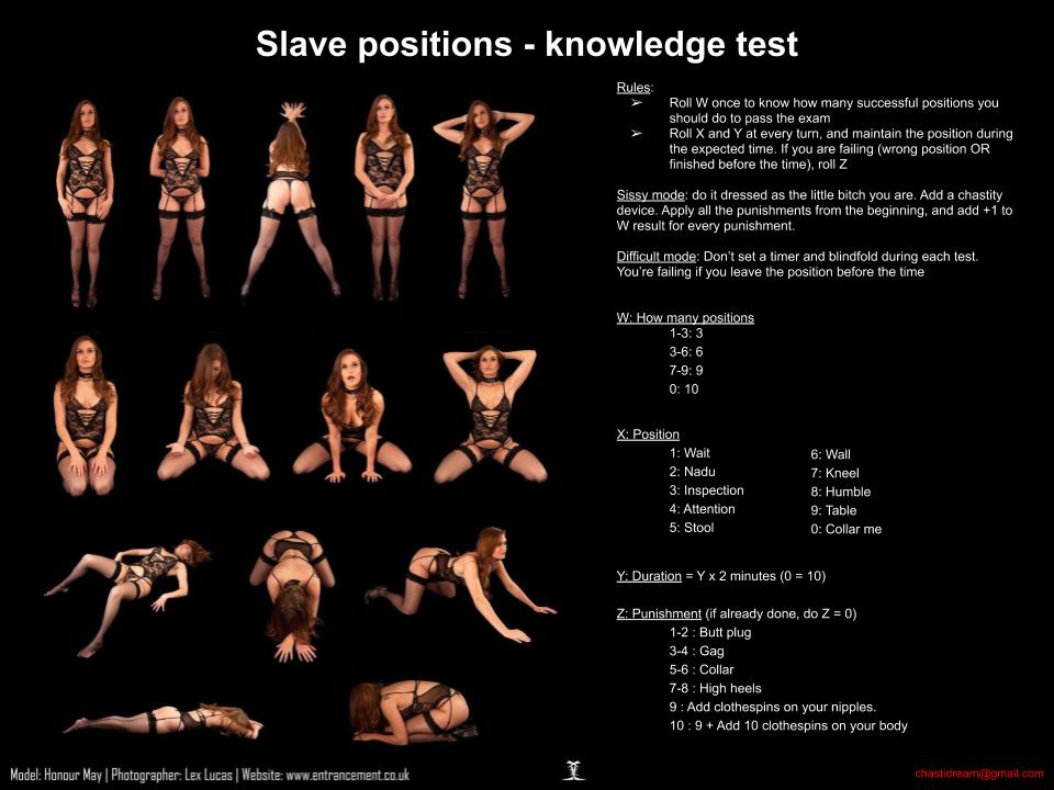 slave,positions,knowledge,test,sissy,bdsm,chastity,exercise,easy,shemale,me...