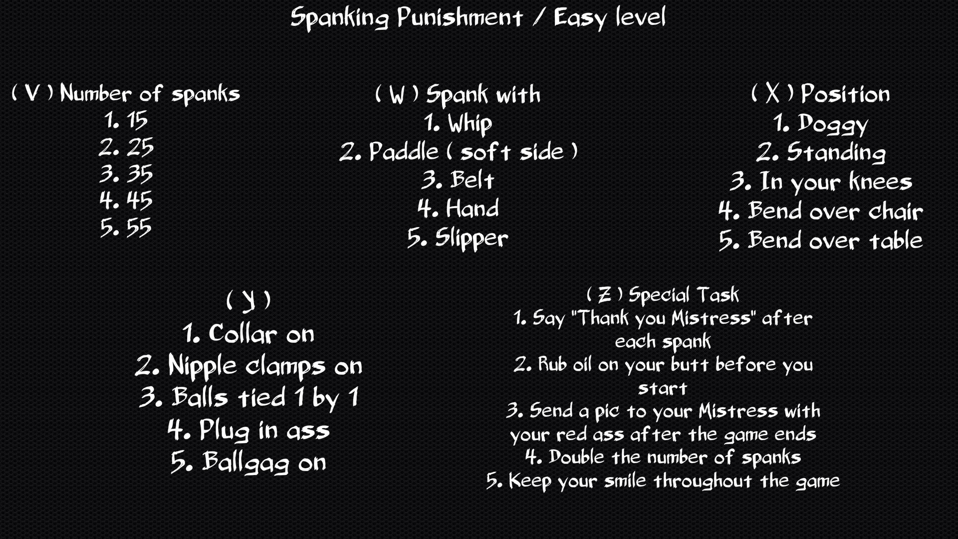 Spanking roulette