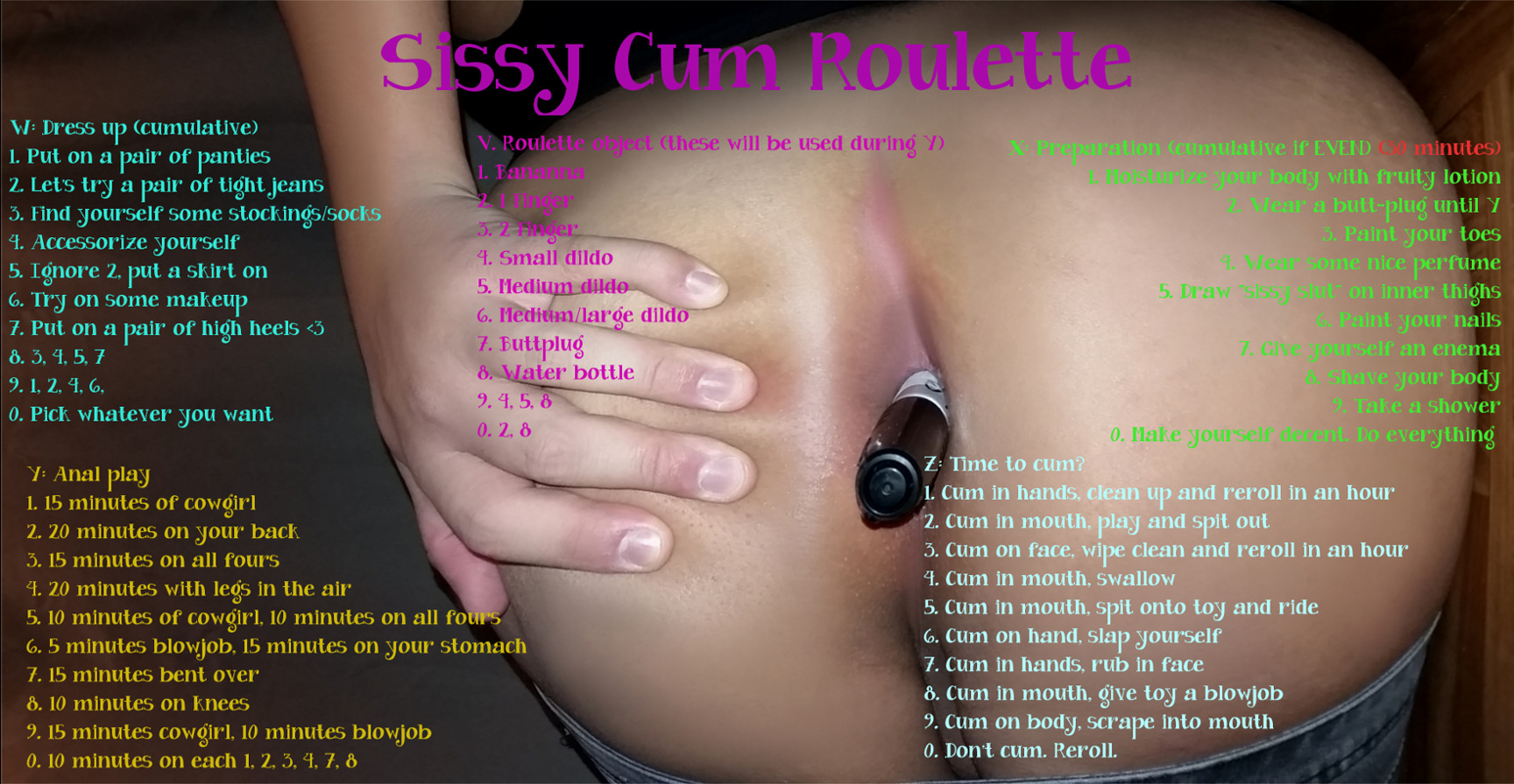sissy,cum,roulette,sissy,anal,fap roulette.