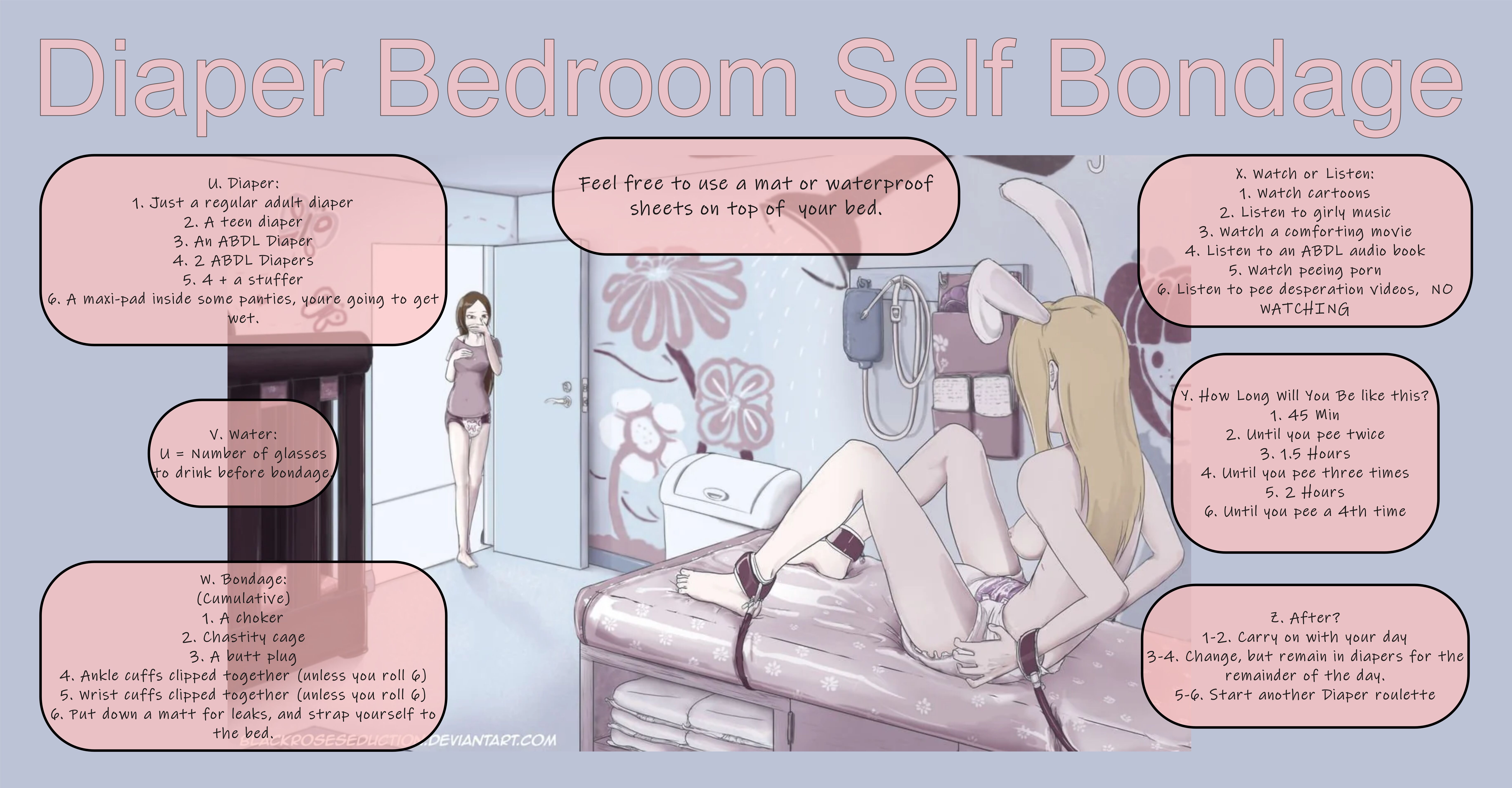 Diaper Bedroom Self Bondage - Fap Roulette