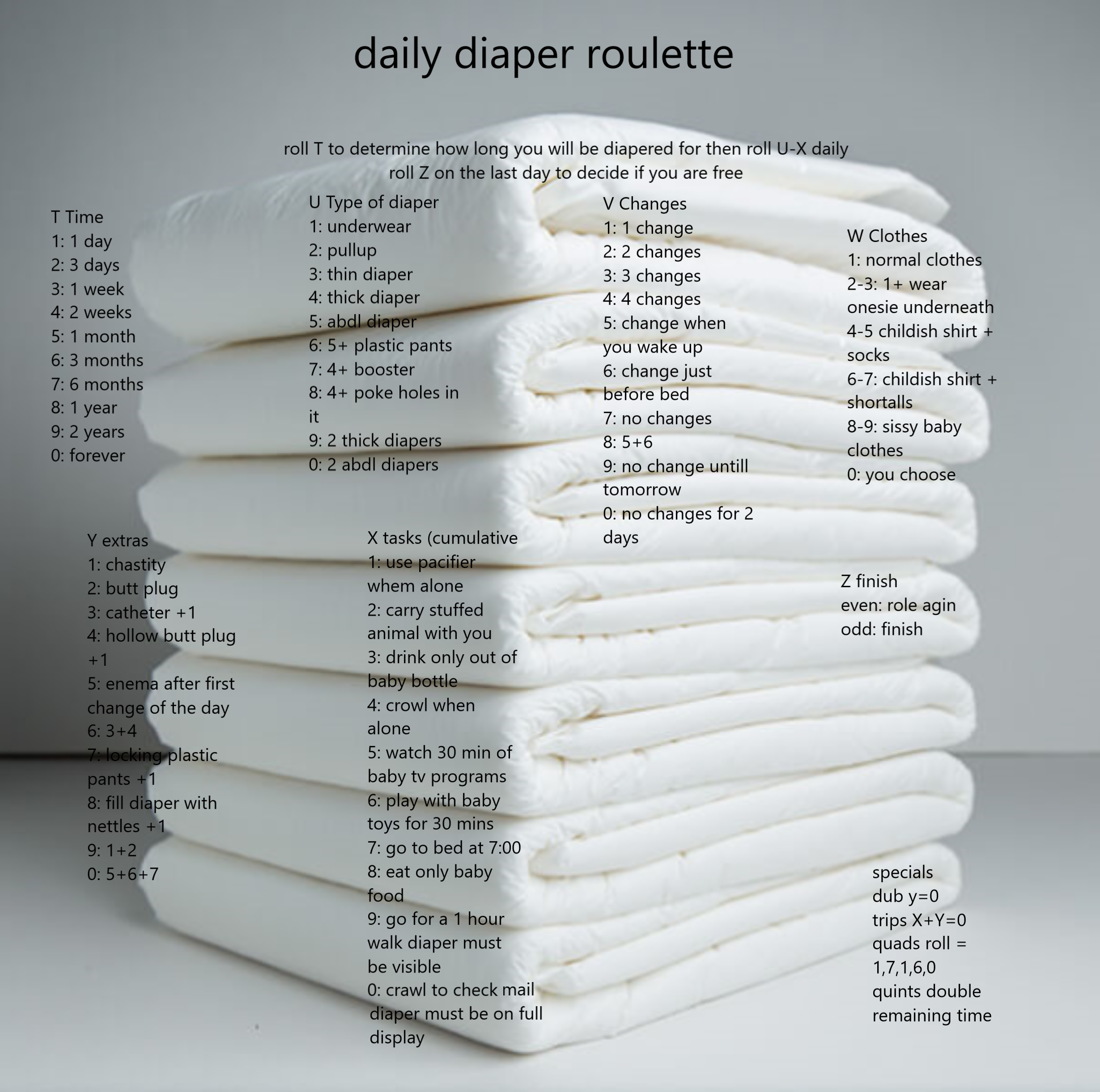 Daily diaper roulette. 