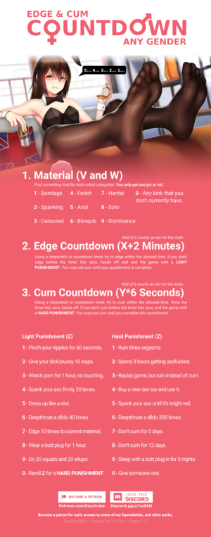 Edge and Cum Countdown - any gender