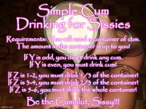 Simple Cum Drinking for Sissies