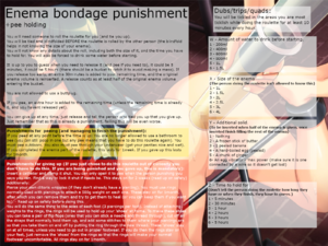 Enema bondage punishment +pee holding