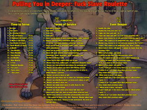Pulling you in Deeper: Fuck Slave Roulette