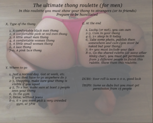 The ultimate thong roulette
