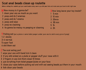 Scat anal beads clean up roulette