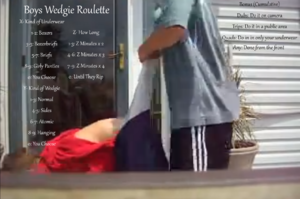 Boys Wedgie Roulette