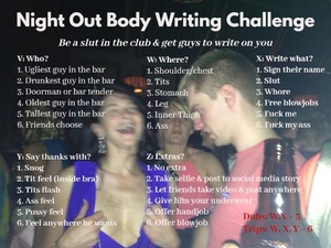 Night Out Body Writing Challenge