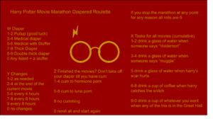 Harry Potter Movie Marathon Diapered Roulette