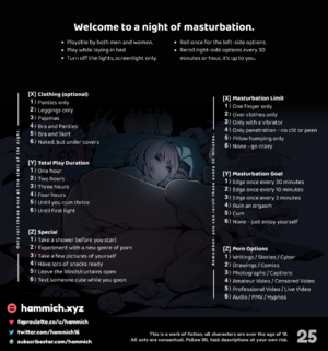 Welcome to a night of masturbation
