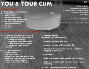 YOU AND YOUR CUM