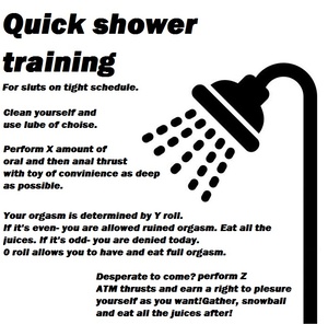 Quick shower training