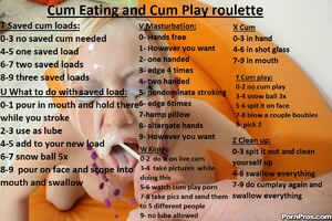Cum eating and cum play faproulette