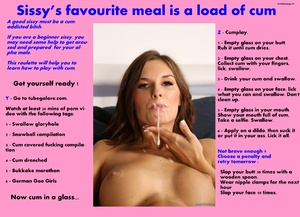 Sissy's favourite meal is a load of cum