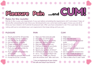 Pleasure, pain, and cum roulette