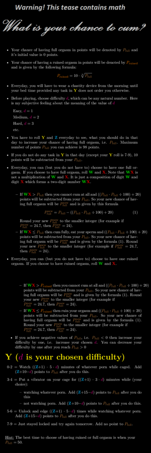 Math lovers tease and denial roulette