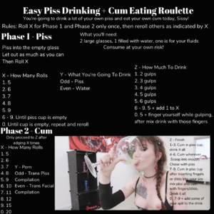Easy Piss Drinking + Cum Eating Roulette