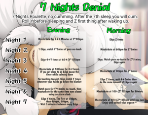 7 Nights Edge and Denial bedtime sleeping