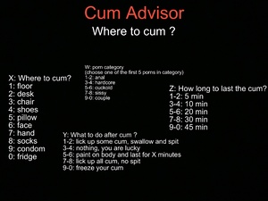 Cum Advisor - cum on items, risk of eating cum