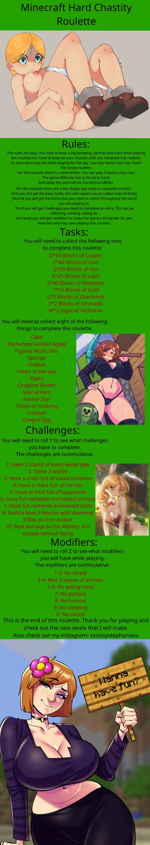 Minecraft Hard Chastity Roulette