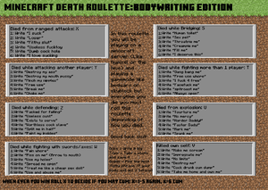 Minecraft Death Roulette (Bodywriting edition)